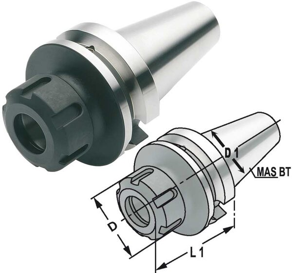 Collet chuck, MAS BT40-ER32 - Accessories for CNC machining centers