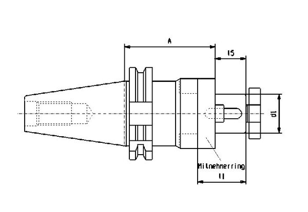 Mandrin porte-fraise combiné DIN 69871, SK 40 Ø 16 - Logements de fraises et logements de têtes de coupe pour centres d’usinage