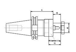 Machinetool accessories: combination arbors: combination arbor DIN 69871, SK 40 Ø 22