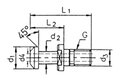 pull stud BT 50, 45° with bore - Draw bolts for tools with BT mount