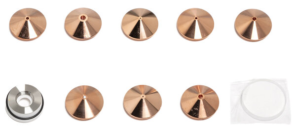 BM 114S laser starter set for cutting stainless steel/aluminum - Wear parts are matched to the material to be machined