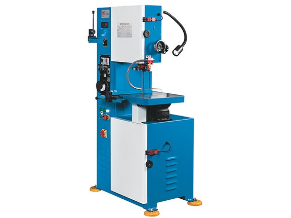 VB 500 A - The solution for contour sawing with a particularly stable saw frame, table that can be swivelled on both sides, minimum quantity cooling and strip welding unit