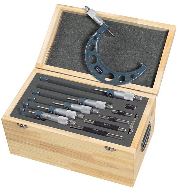 Juego de micrómetro externo, 6 piezas, 0-150 mm - Herramientas de medición de precisión