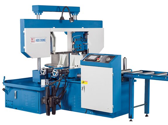 ABS 300 NC - NC controlled double column design with programmable cutting angle adjustment, as well as hydraulic feed, workpiece and bundle clamping