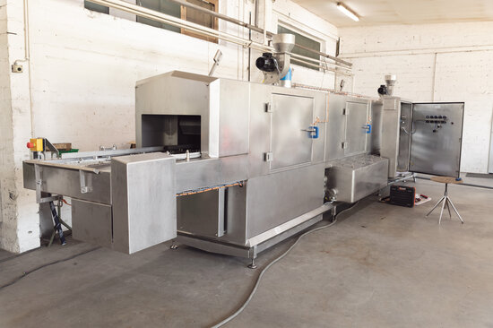 Continuous container washing system